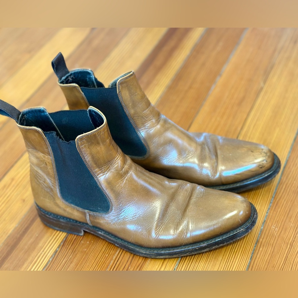 Men's Brown Leather Chelsea Dress Boots 11
